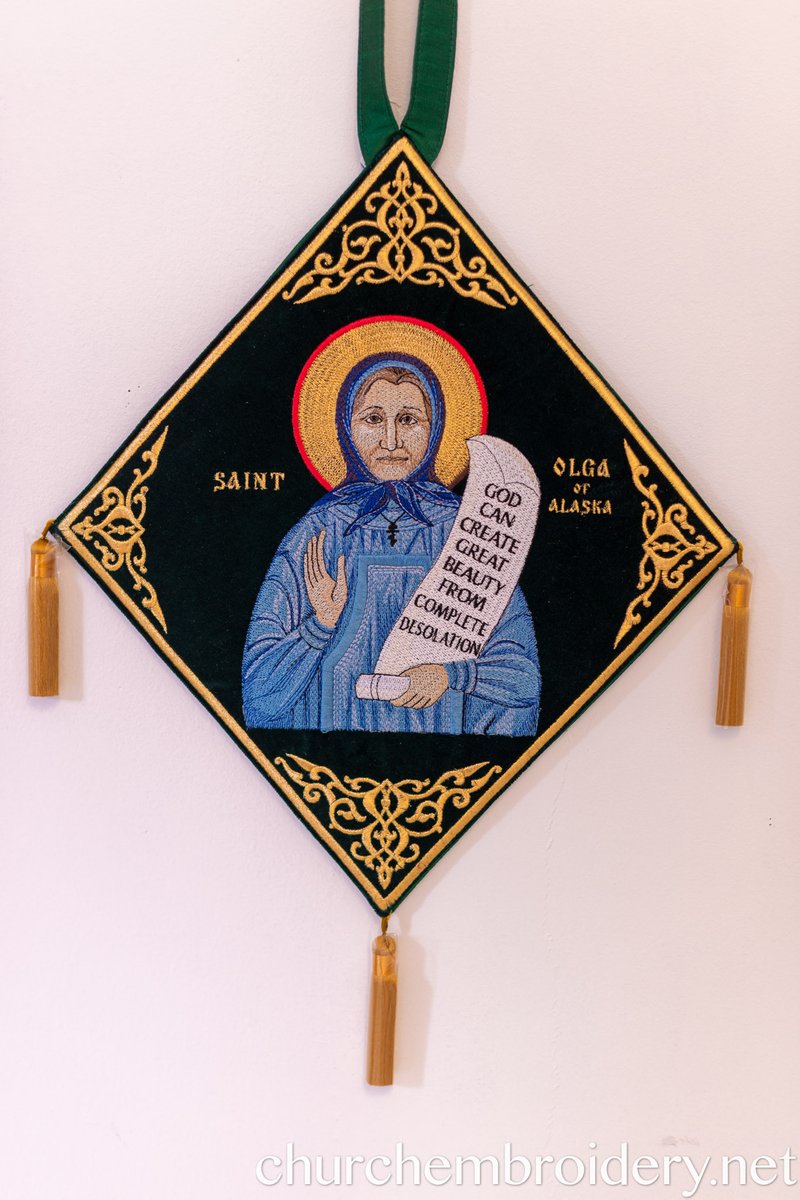 Epigonation Fully Embroidered with saint Olga Of Alaska Icon