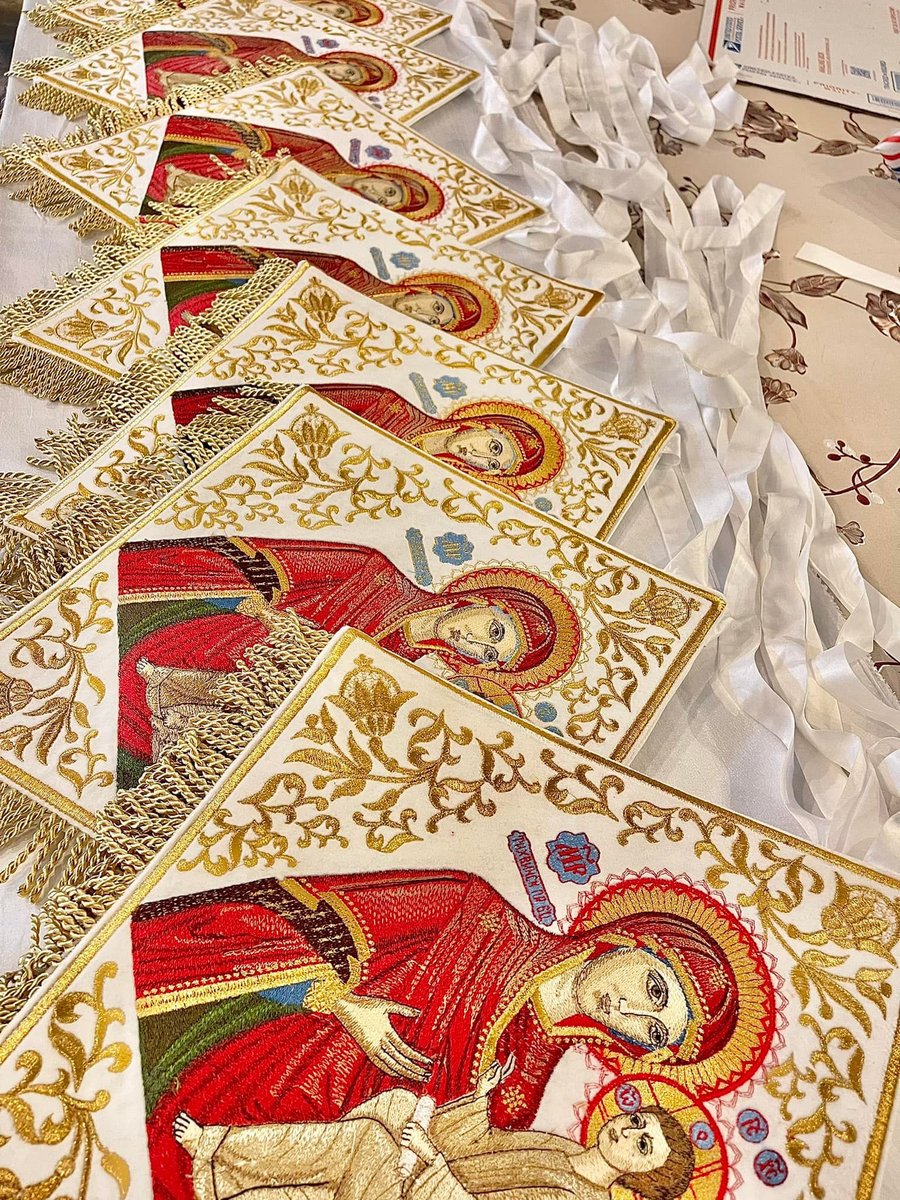 Epigonation, palitsa fully embroidered with Tikhvin Icon of Theotokos — photo 2