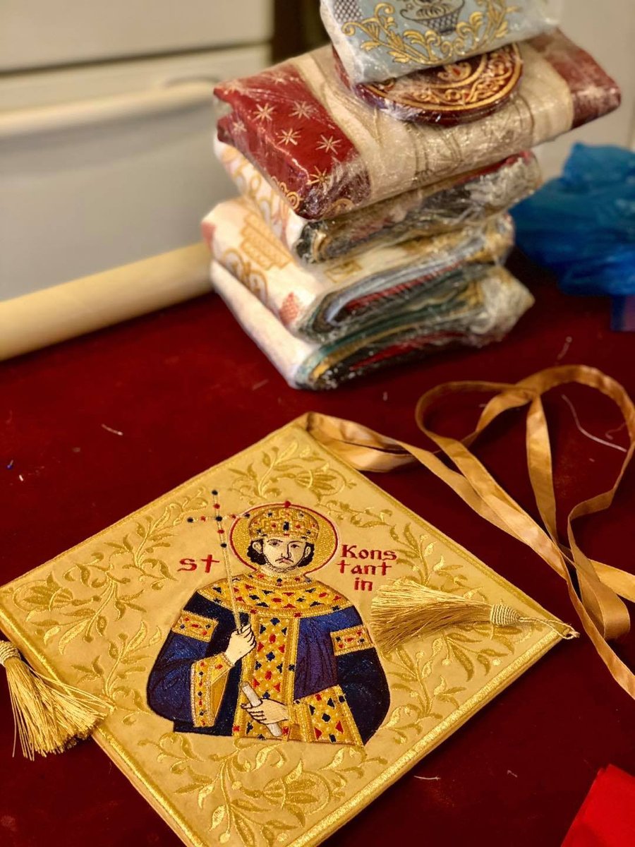 Epigonation, Palitsa, white silver with the Icon of st Konstantionos the Great — photo 2