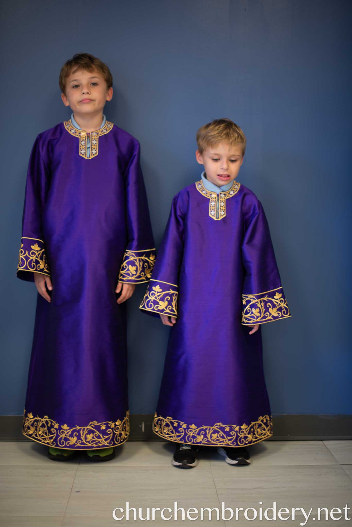 Fully Embroidered Altar Server Robes any color