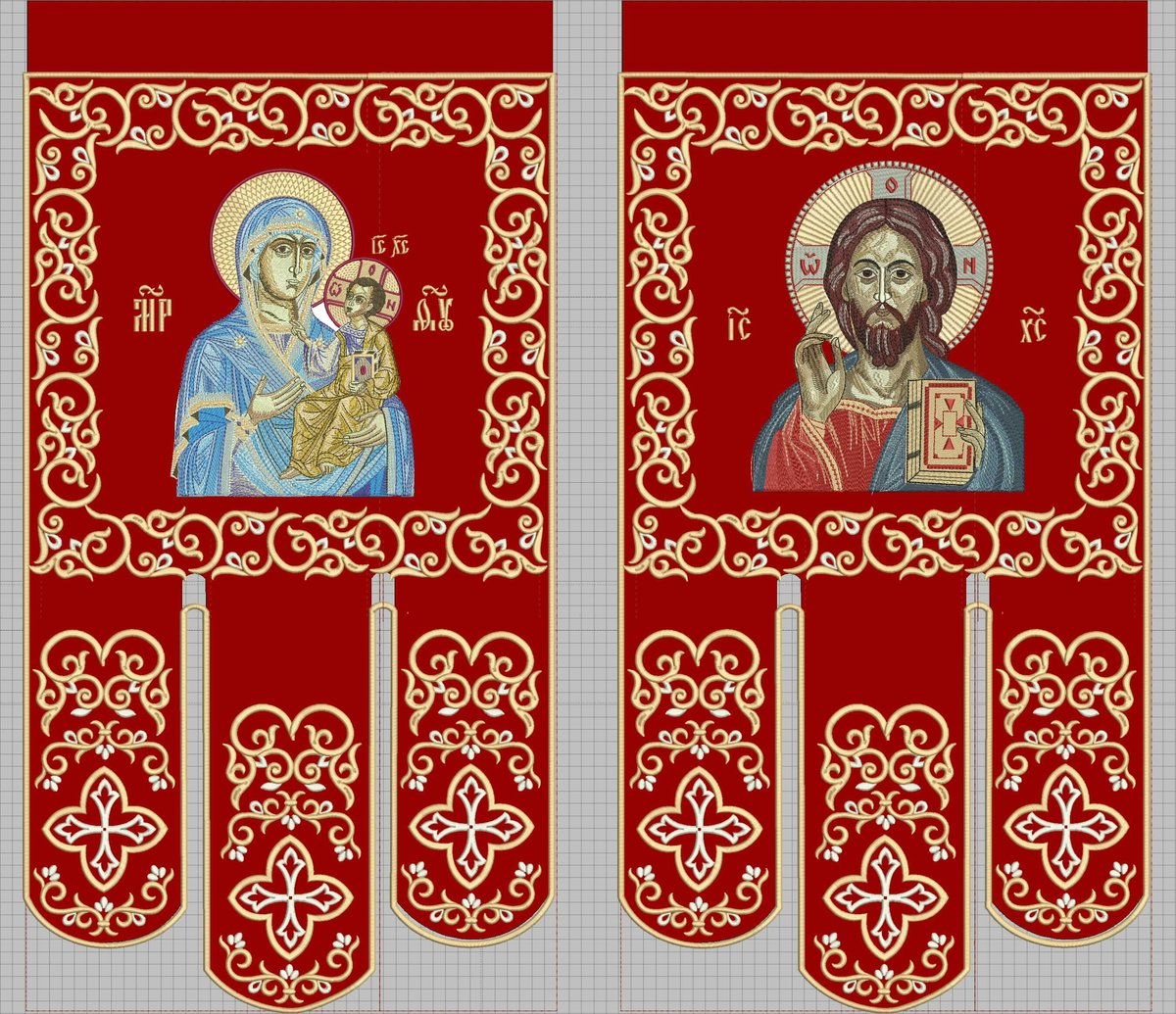 Custom Velvet Church Banner with Gold Threads 17x30 in. — photo 2