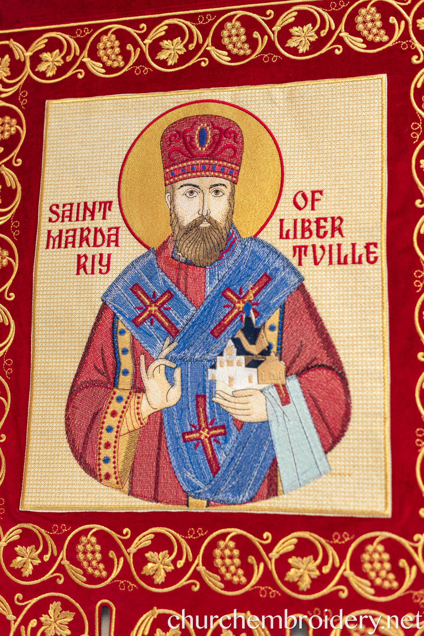 Fully embroidered Eastern Orthodox Banner saint Mardariy — photo 2