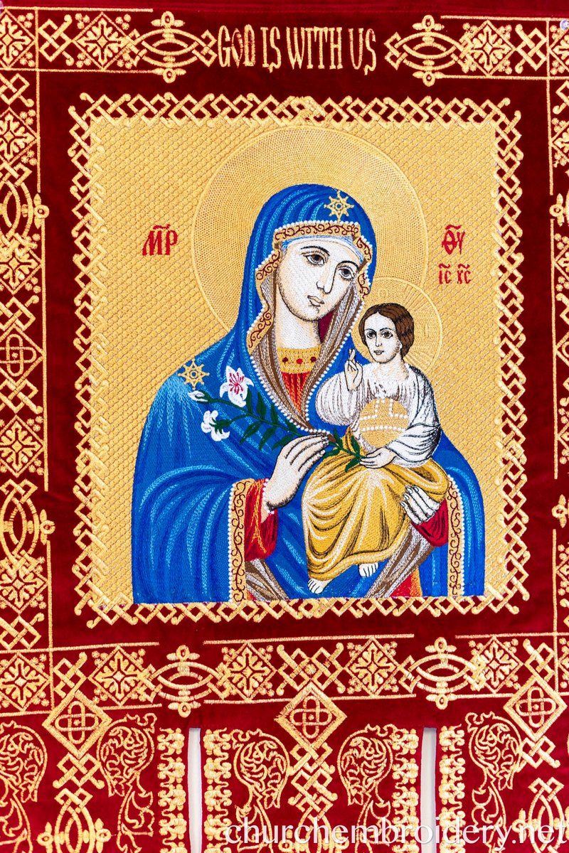 Fully embroidered Eastern Banners Church with the Icon Of Theotokos — photo 2