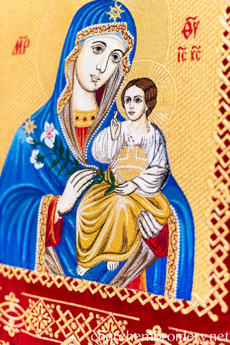 Fully embroidered Eastern Banners Church with the Icon Of Theotokos — photo 4
