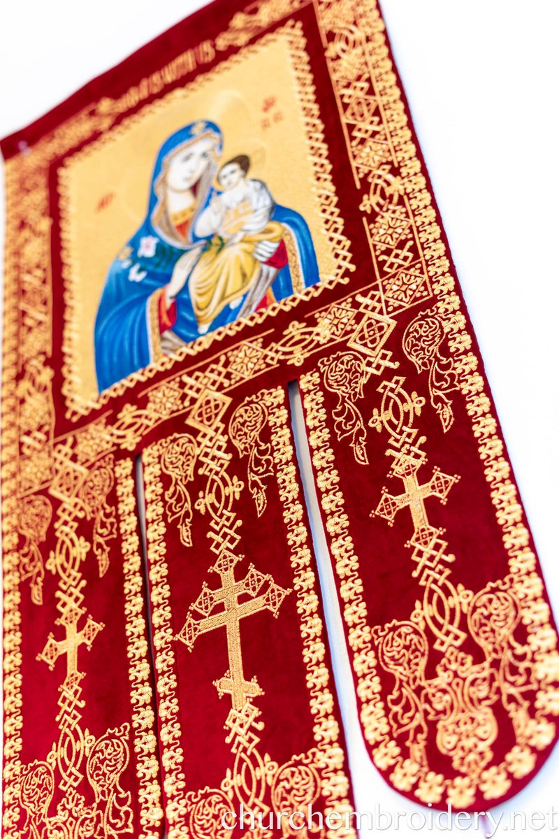Fully embroidered Eastern Banners Church with the Icon Of Theotokos — photo 5