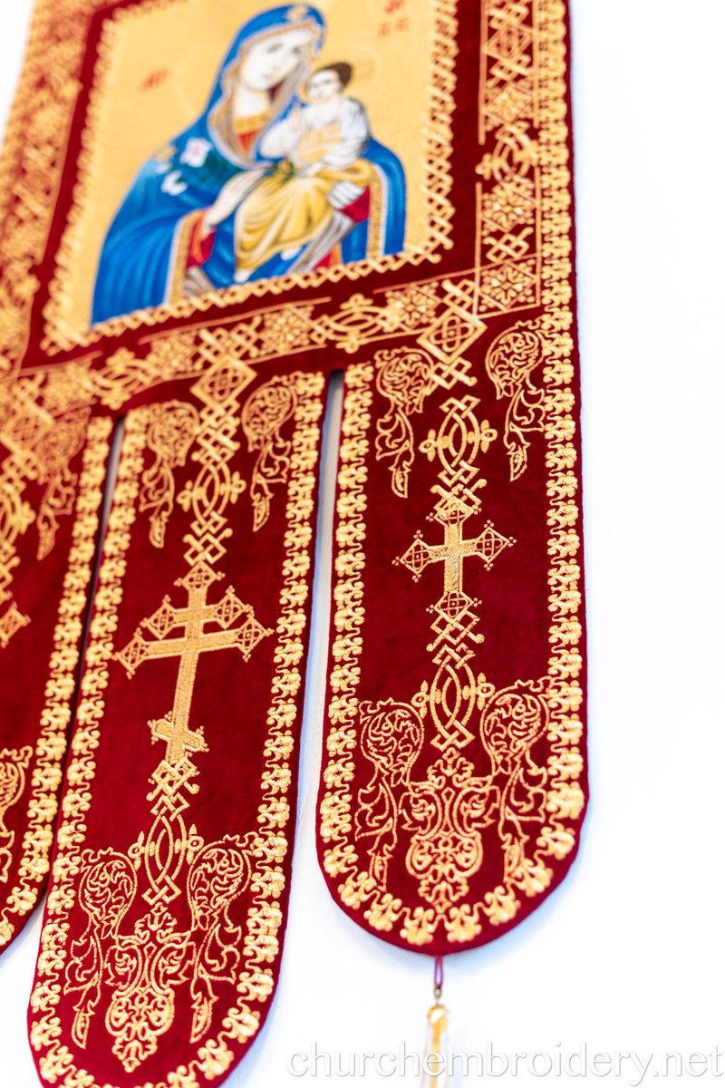 Fully embroidered Eastern Banners Church with the Icon Of Theotokos — photo 6