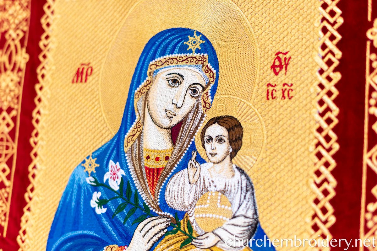 Fully embroidered Eastern Banners Church with the Icon Of Theotokos — photo 7