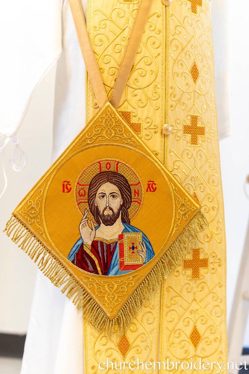 Fully Embroidered Epigonation  Palitsa with the icon of our Lord Jesus Christ