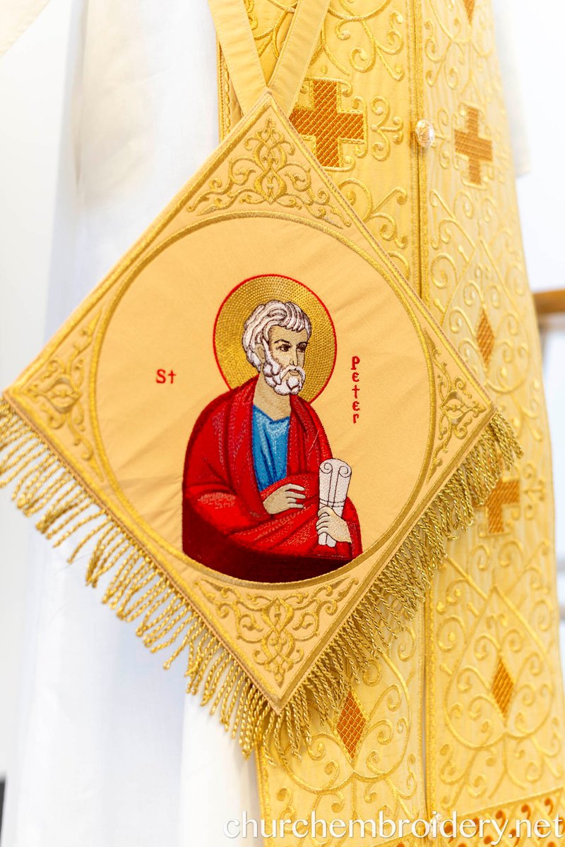 Fully Embroidered Epigonation  Palitsa with the icon of saint Paul Gold