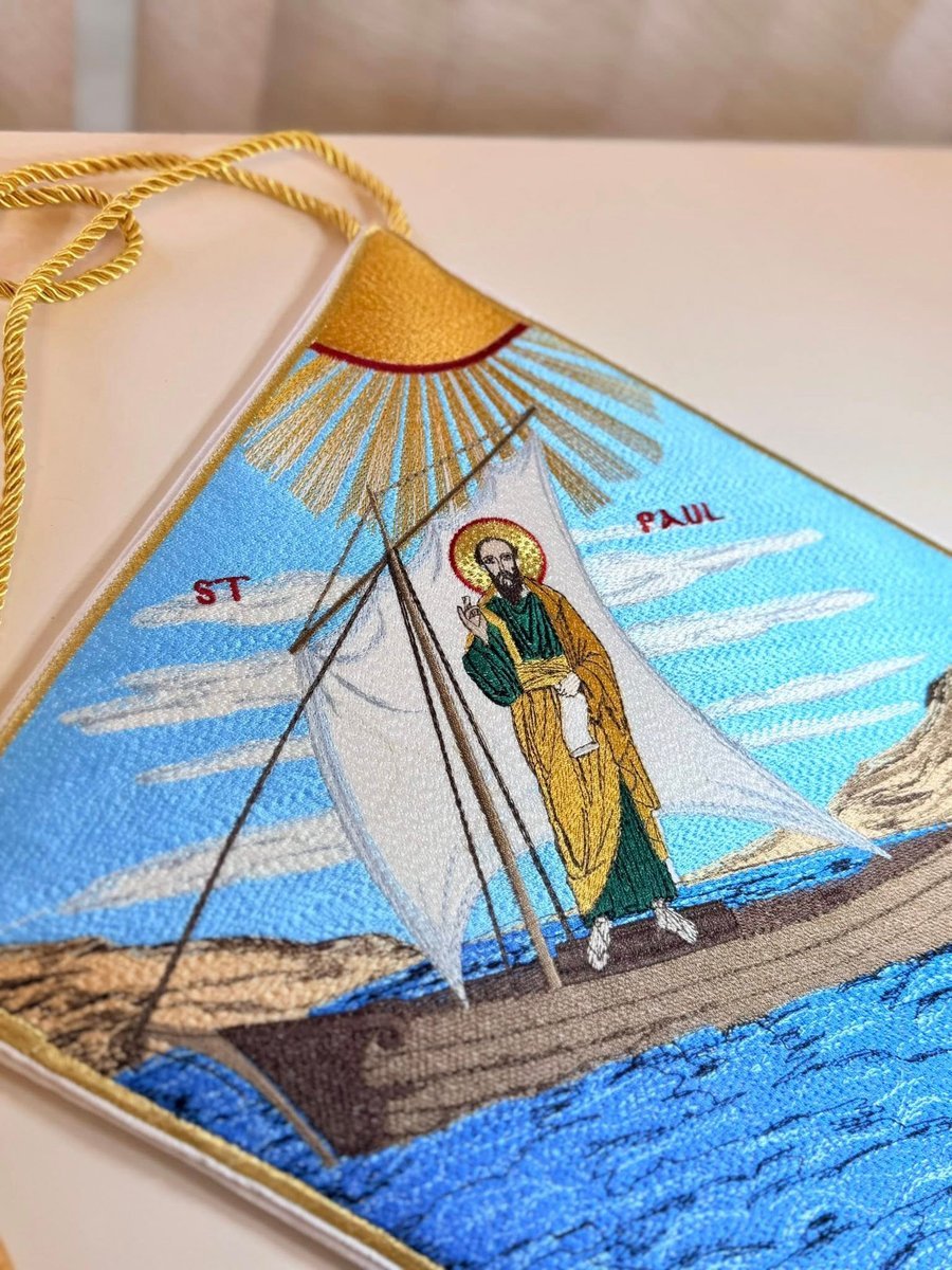 Fully Embroidered Epigonation  Palitsa with the icon of st Paul