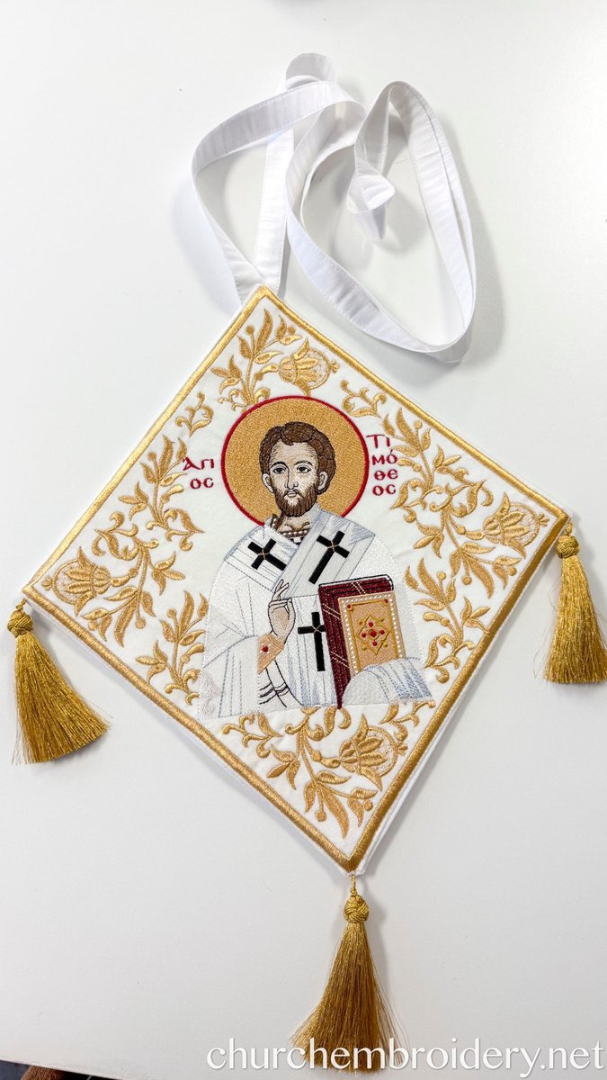 Fully Embroidered Epigonation  Palitsa with the icon of st Tymothy — photo 2
