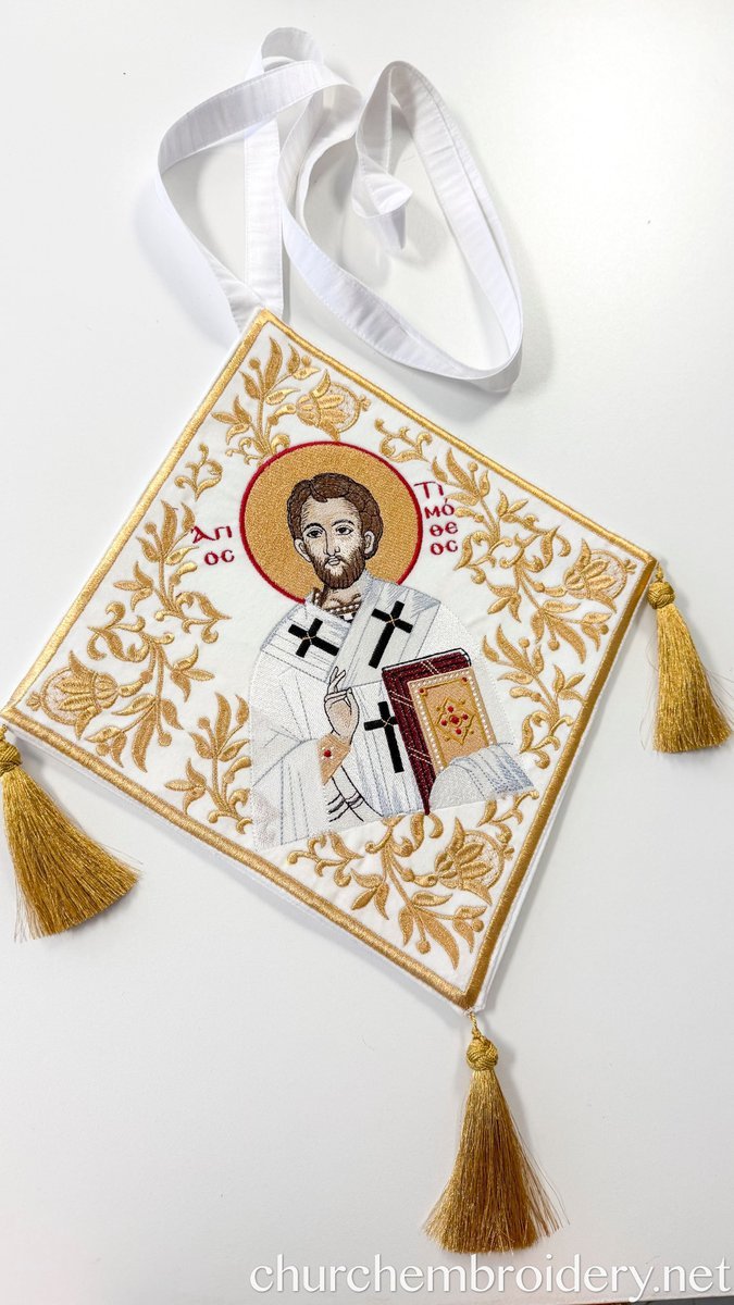 Fully Embroidered Epigonation  Palitsa with the icon of st Tymothy — photo 3