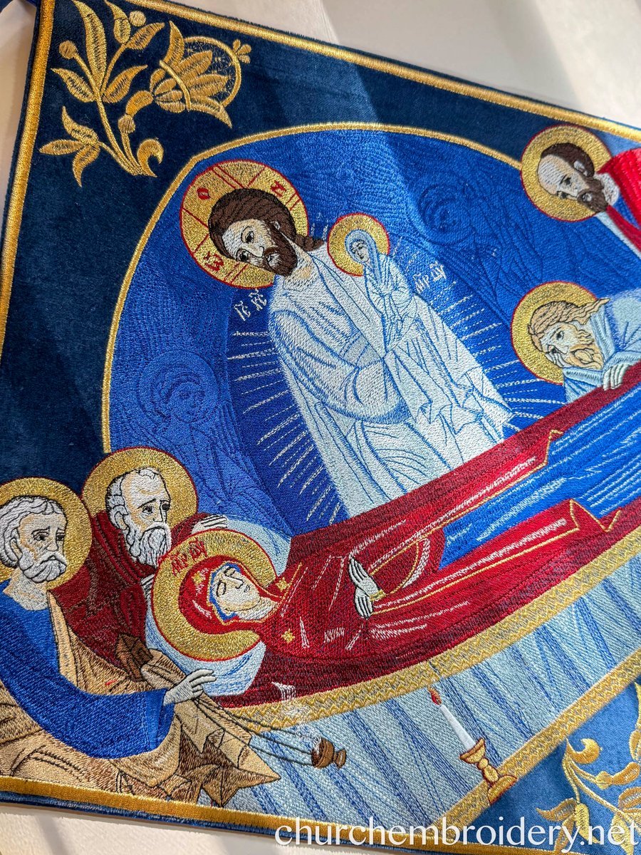 Fully Embroidered Epigonation  Palitsa with the icon ofDormition