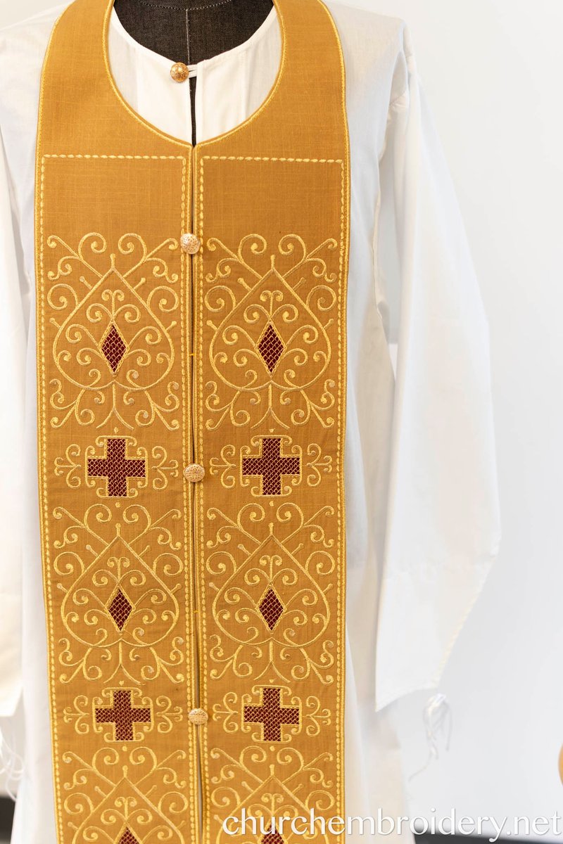 Fully Embroidered Epitrahelion – Gold Eastern Orthodox Priest Vestments — photo 3