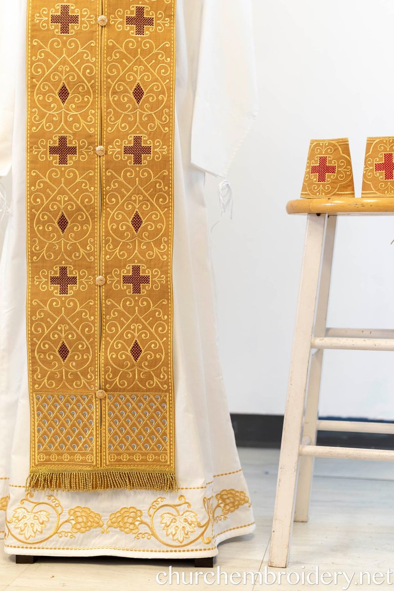 Fully Embroidered Epitrahelion – Gold Eastern Orthodox Priest Vestments — photo 4