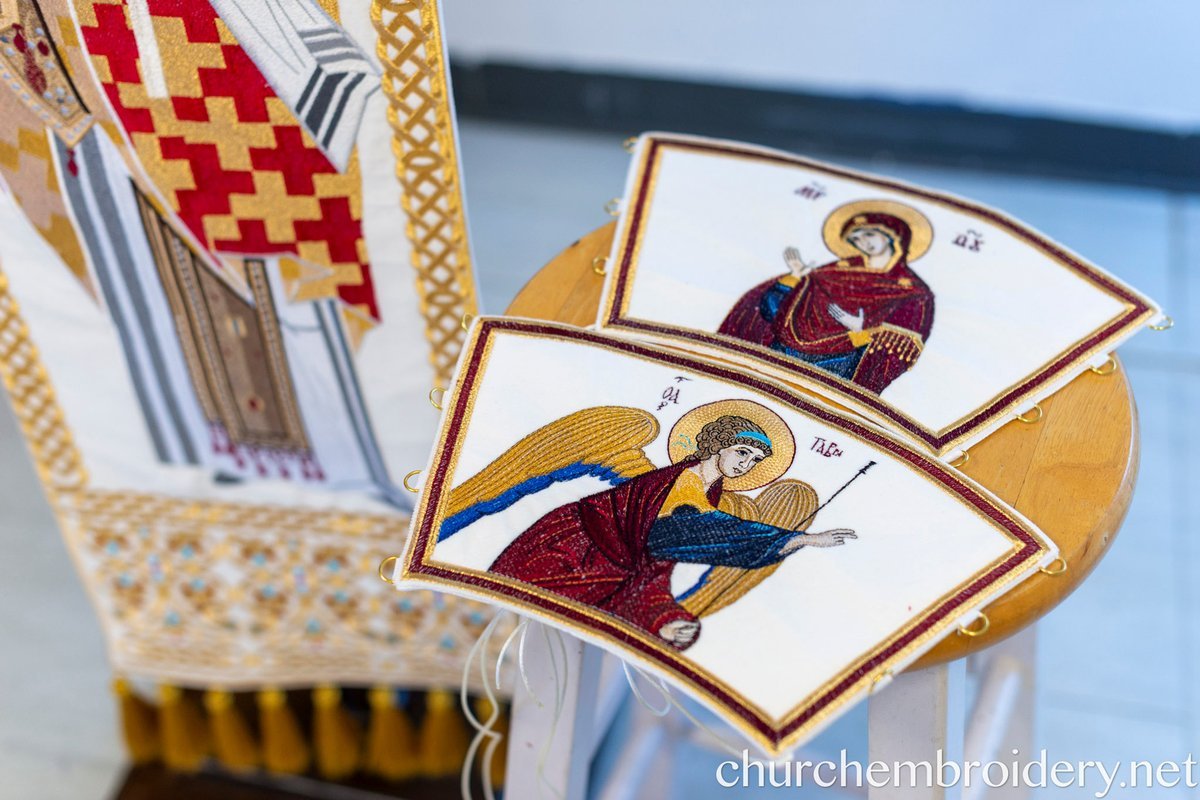 Fully Embroidered Epitrachelion –Saint Nectarios with the Icon — photo 12