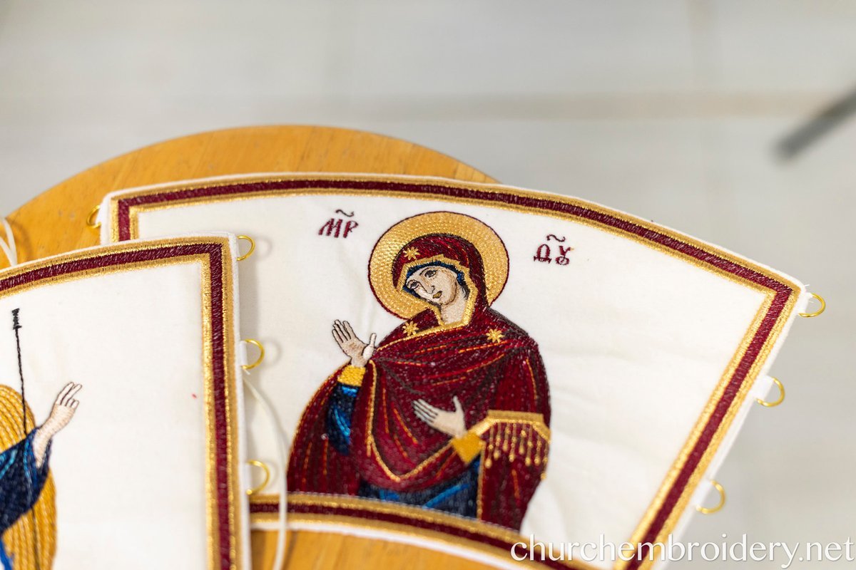 Fully Embroidered Epitrachelion –Saint Nectarios with the Icon — photo 14