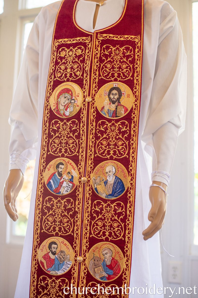 Fully Embroidered Epitrahelion Set Stole with Icons — photo 3