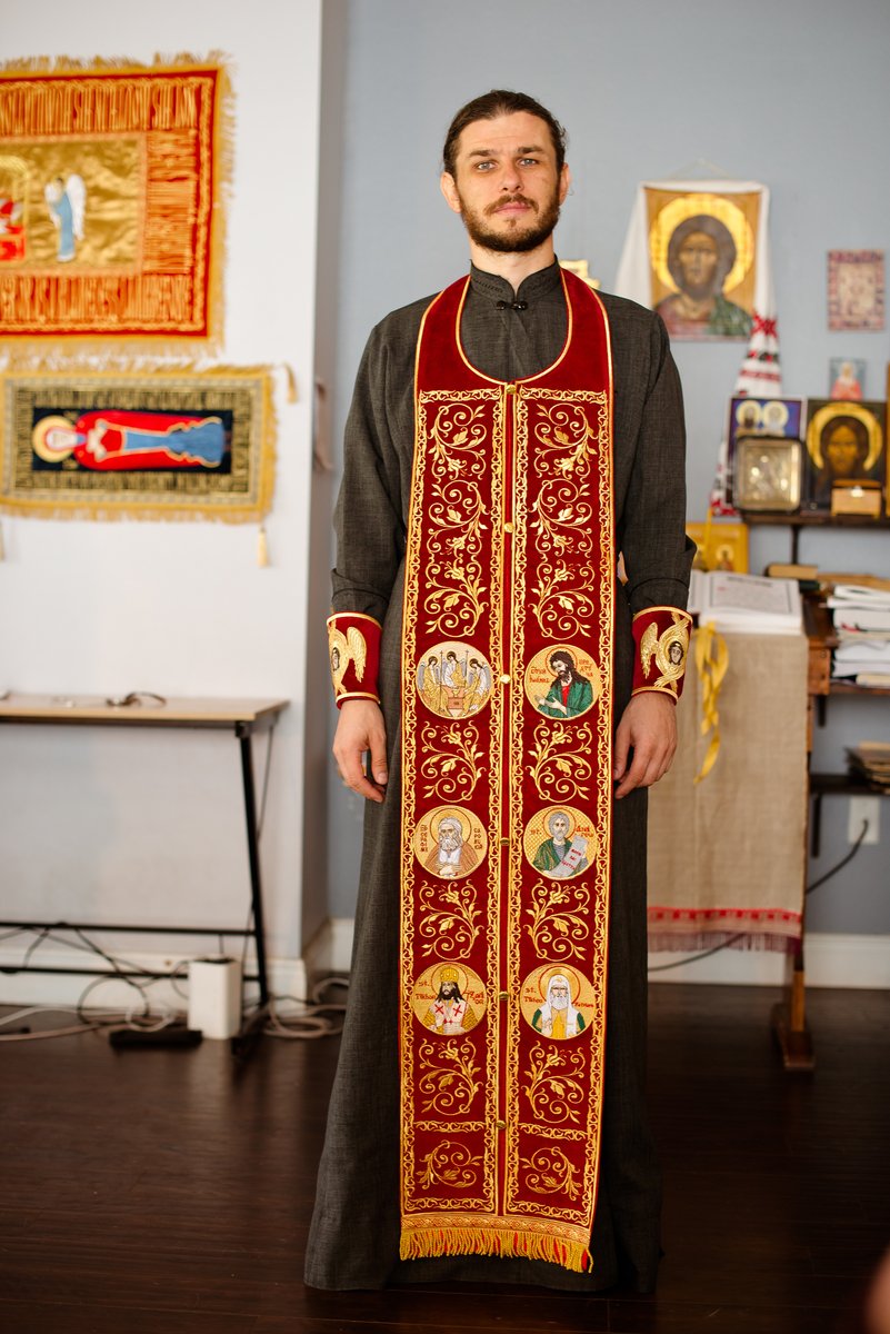 Fully embroidered epitrahelion set with icons — photo 7