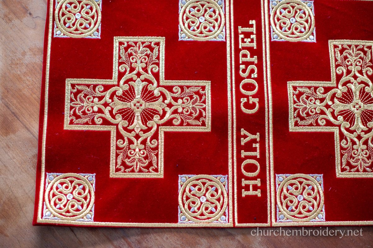 Fully Embroidered Gospel Book Cover With Two Crosses Velvet Cotton 100% — photo 6