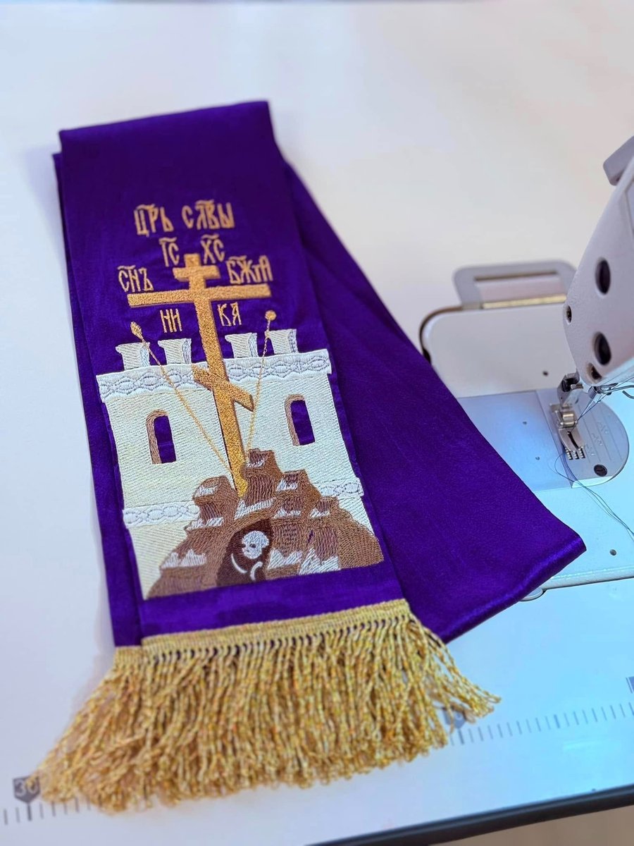 Fully embroidered Gospel Bookmark With Golgotha Embroidered Image