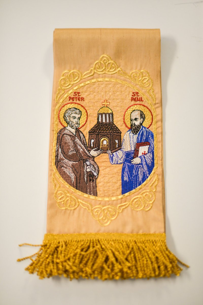 Fully Embroidered Gospel Bookmark Peter and Paul