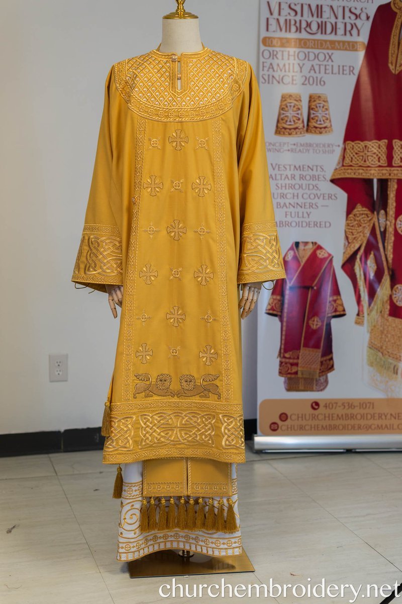 Fully Embroidered Orthodox Bishop Archbishop Light Vestments Set — photo 12