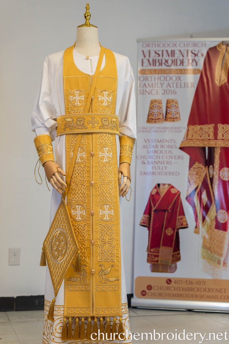 Fully Embroidered Orthodox Bishop Archbishop Light Vestments Set — photo 7