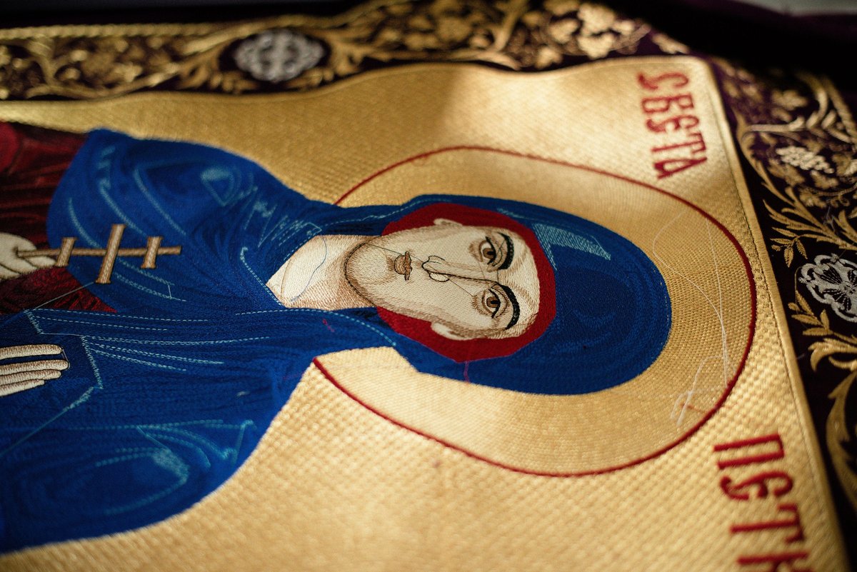 Custom Embroidered Orthodox Church Banner with Icon — photo 6