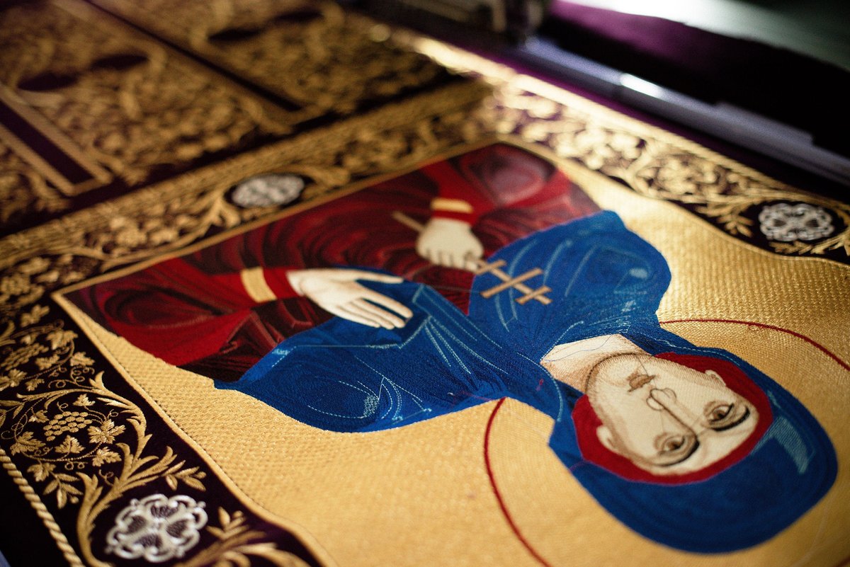 Custom Embroidered Orthodox Church Banner with Icon — photo 7