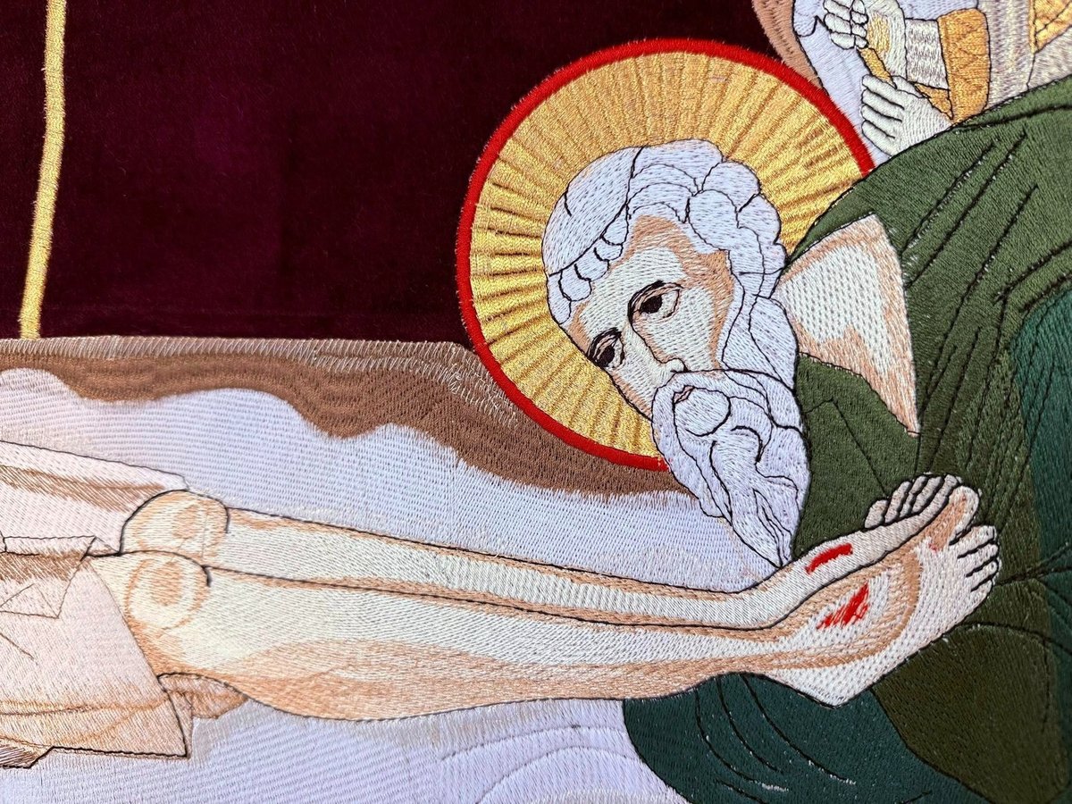 Fully-embroidered Orthodox Church Shroud (epitaphios) of Christ — photo 3