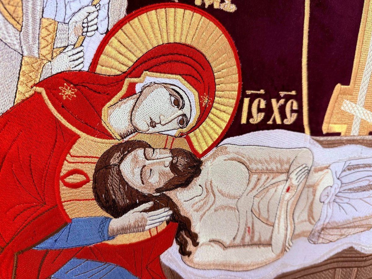 Fully-embroidered Orthodox Church Shroud (epitaphios) of Christ — photo 6