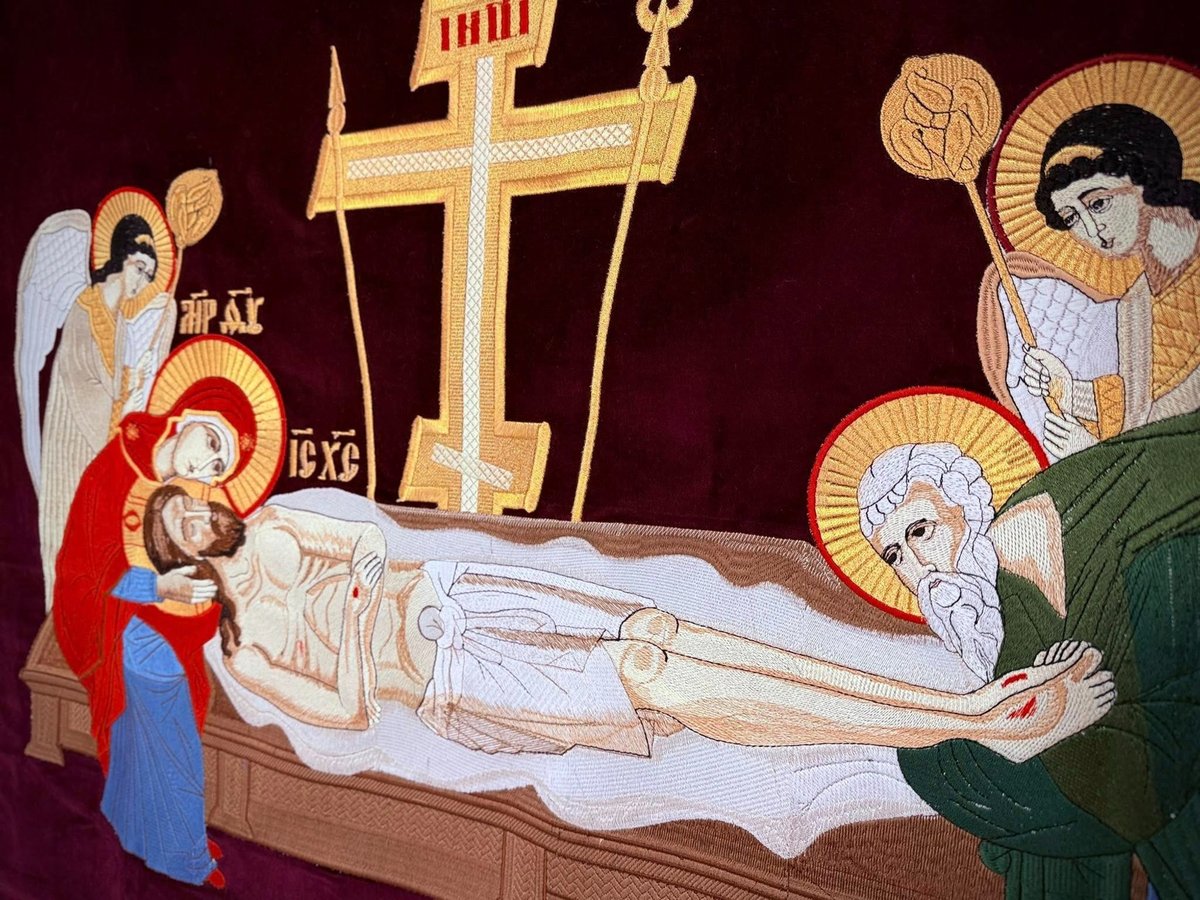 Fully-embroidered Orthodox Church Shroud (epitaphios) of Christ — photo 9