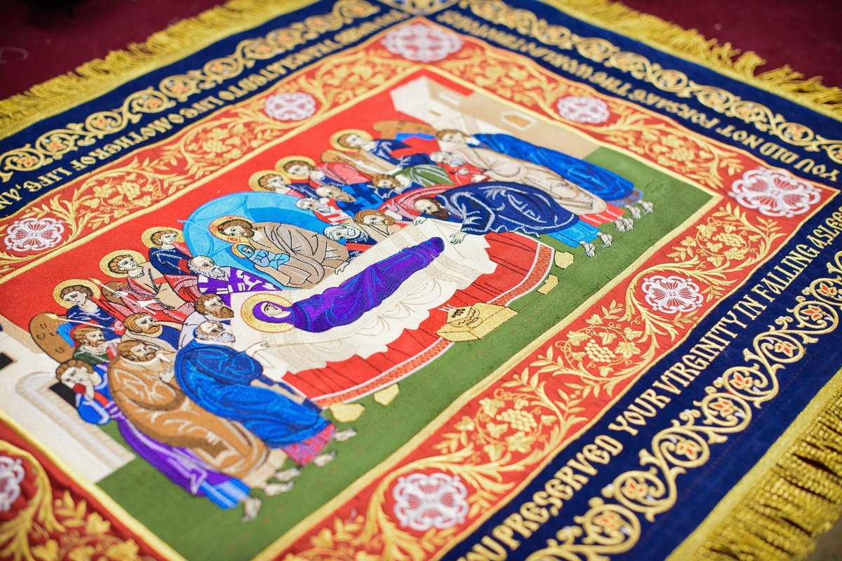 Custom Velvet Orthodox Shroud (Epitaphion) - Fully Embroidered — photo 6