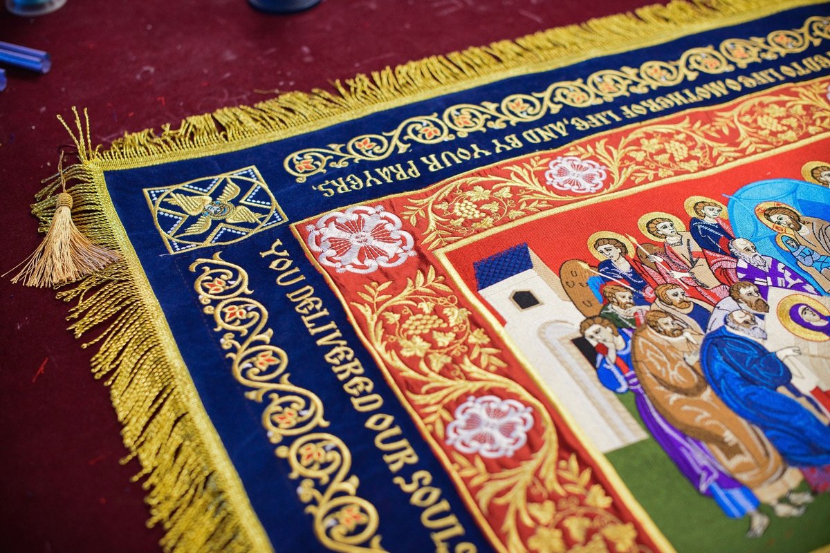 Custom Velvet Orthodox Shroud (Epitaphion) - Fully Embroidered — photo 7