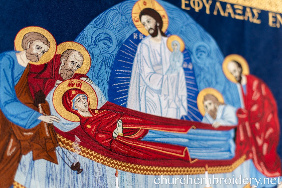 Fully-embroidered Orthodox Church Shroud (Epitaphios) of Theotokos Greek — photo 8