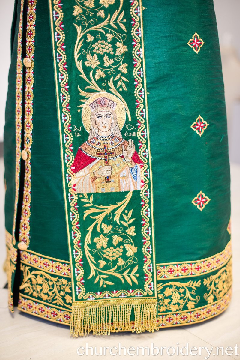 Fully Embroidered Orthodox Deacon Protodeacon Vestments set, green gold — photo 10