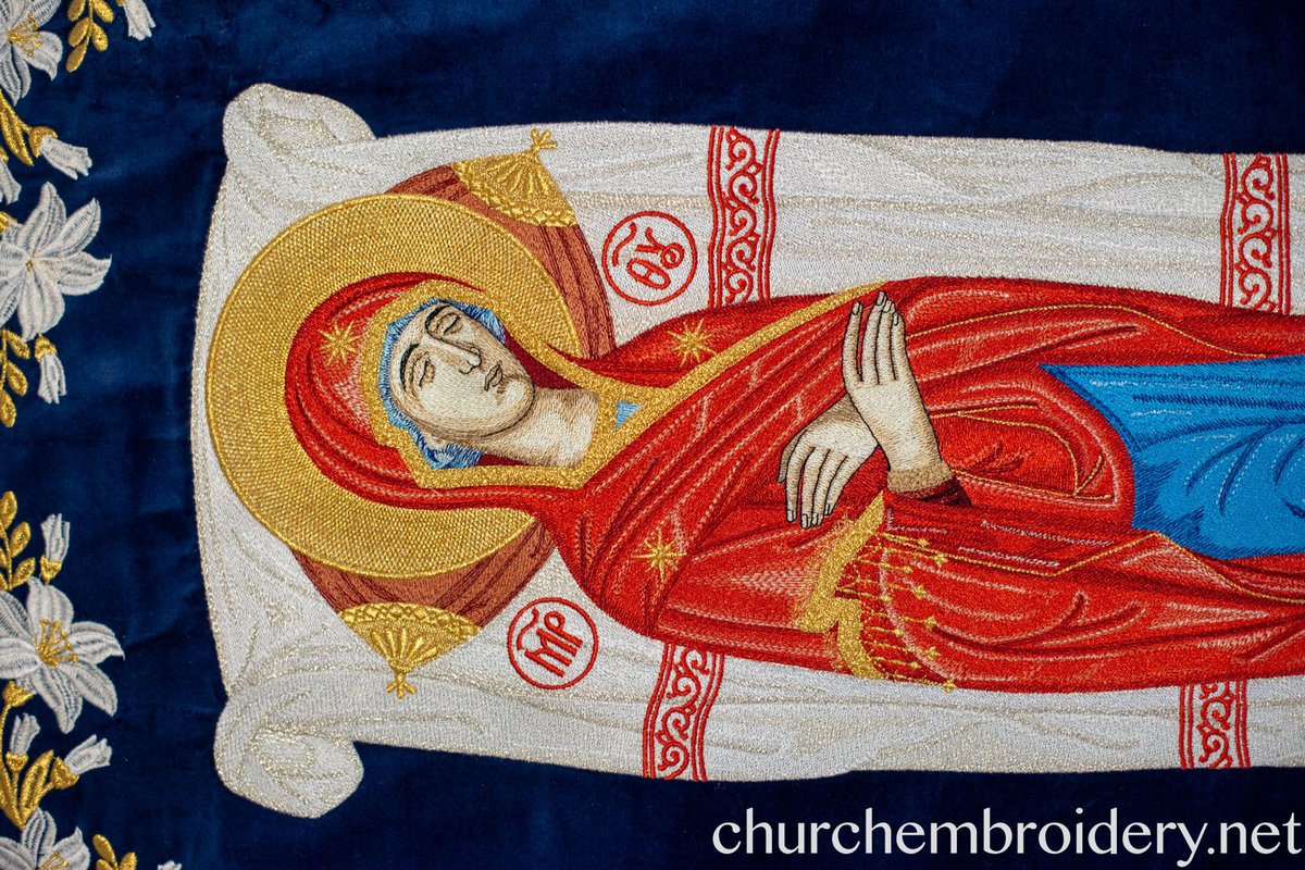 Fully-embroidered Orthodox epitaphios (shroud) Dormition — photo 4