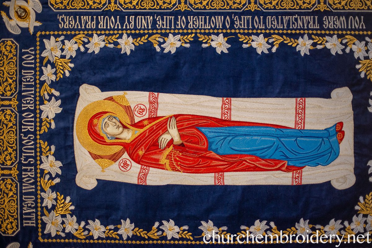 Fully-embroidered Orthodox epitaphios (shroud) Dormition — photo 5