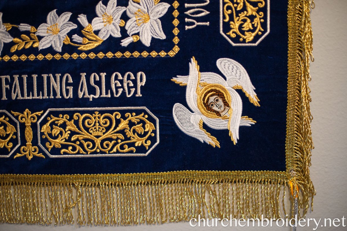 Fully-embroidered Orthodox epitaphios (shroud) Dormition — photo 6