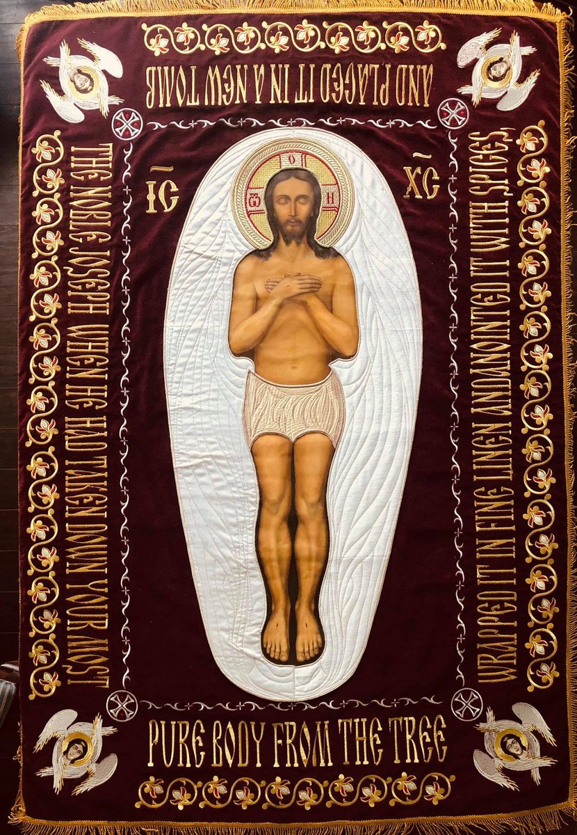 Custom Embroidered Orthodox Epitaphios Shroud of Christ