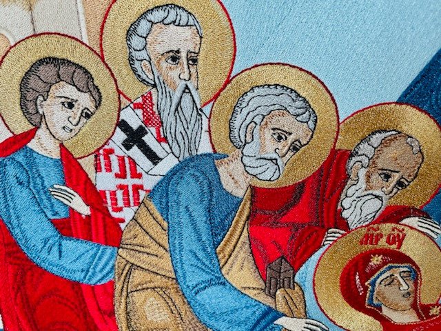 Fully-embroidered Orthodox epitaphios (shroud) of the Most Holy Theotokos — photo 13