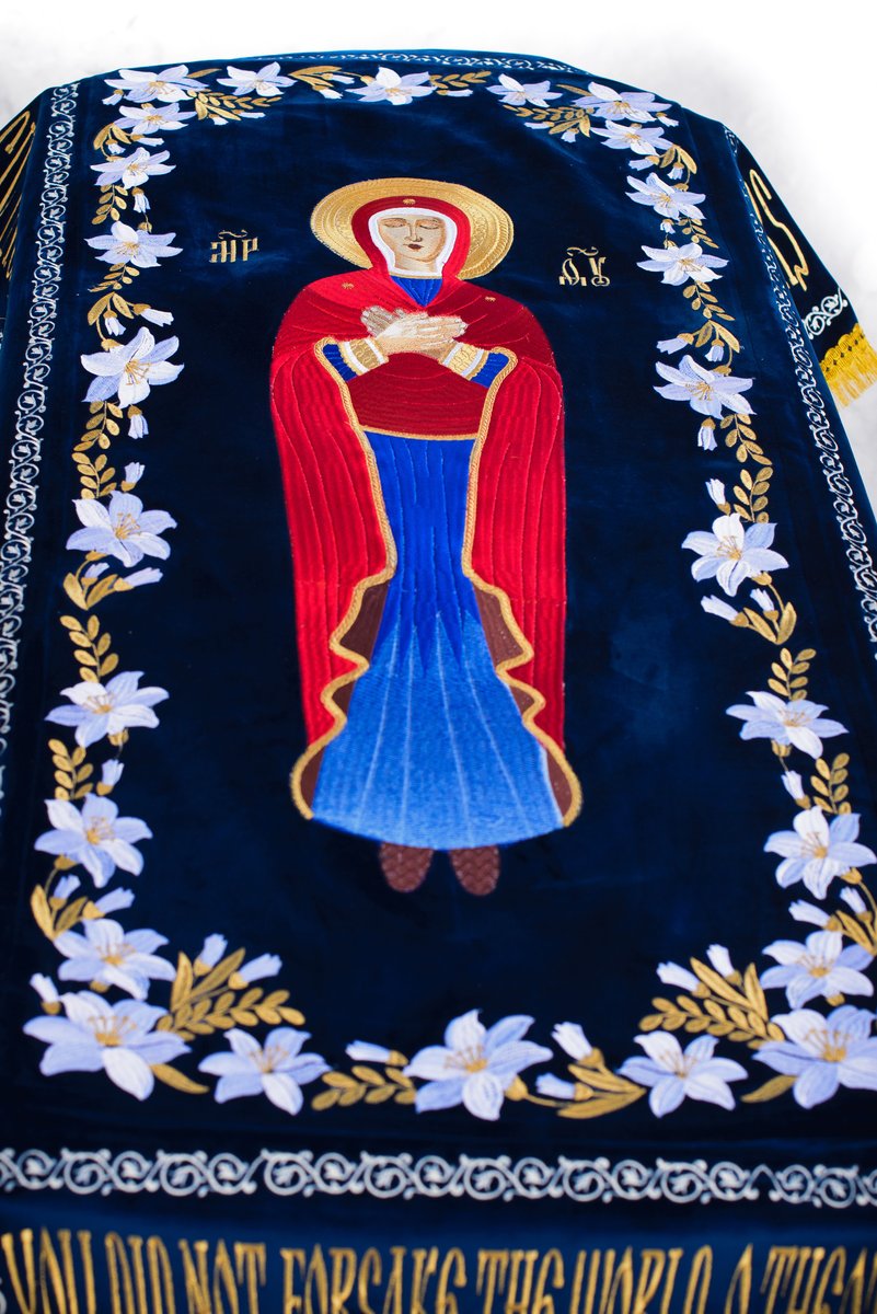 Fully-embroidered Orthodox epitaphios (shroud) of the Most Holy Theotokos LARGE — photo 4