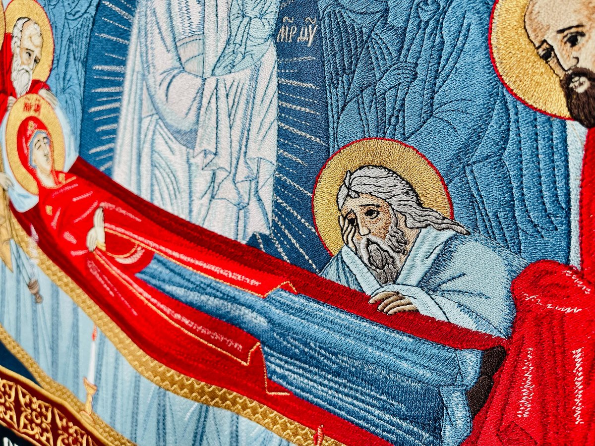 Fully-embroidered Orthodox epitaphios (shroud) of the Most Holy Theotoko — photo 4