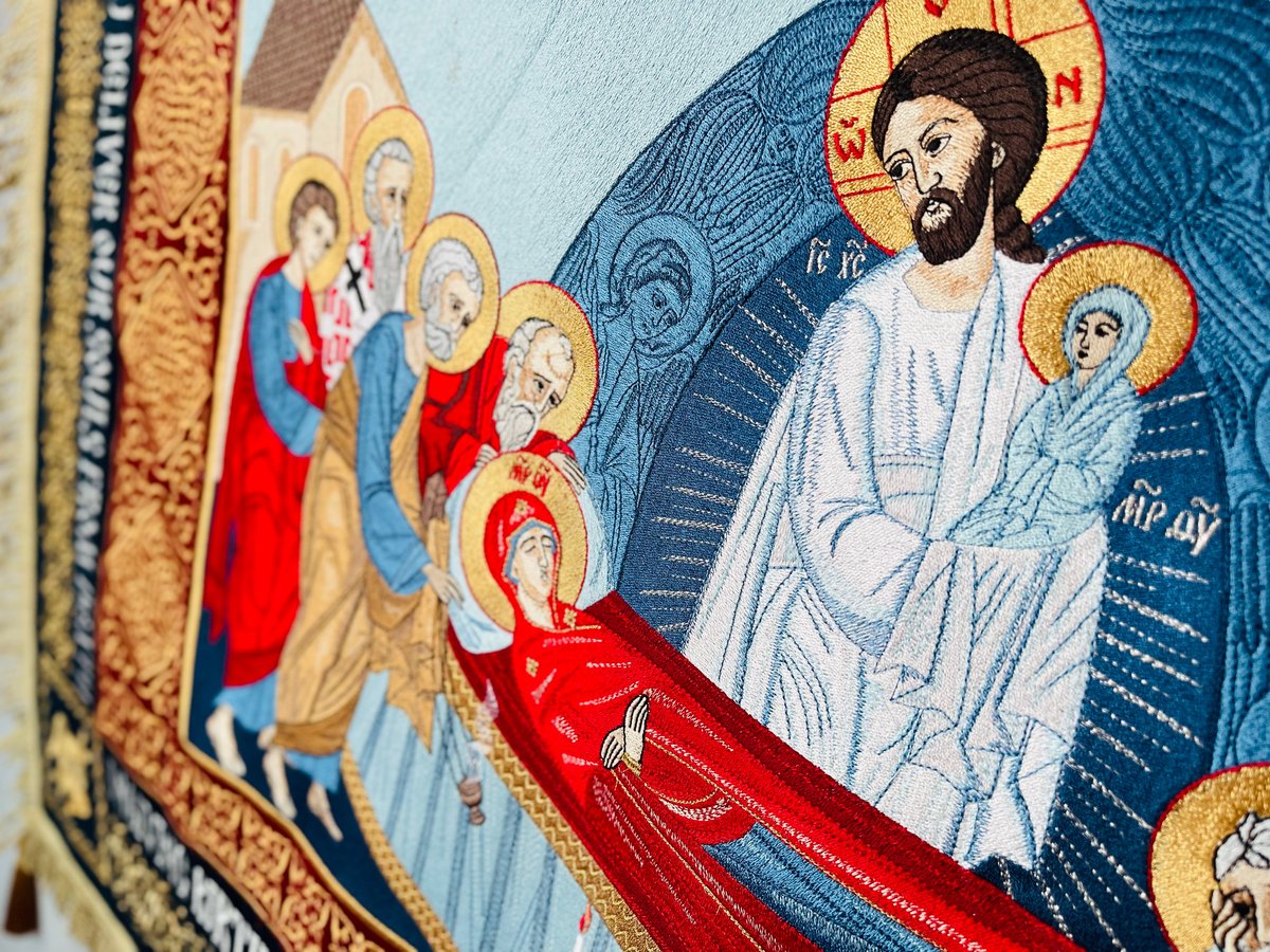 Fully-embroidered Orthodox epitaphios (shroud) of the Most Holy Theotokos — photo 6