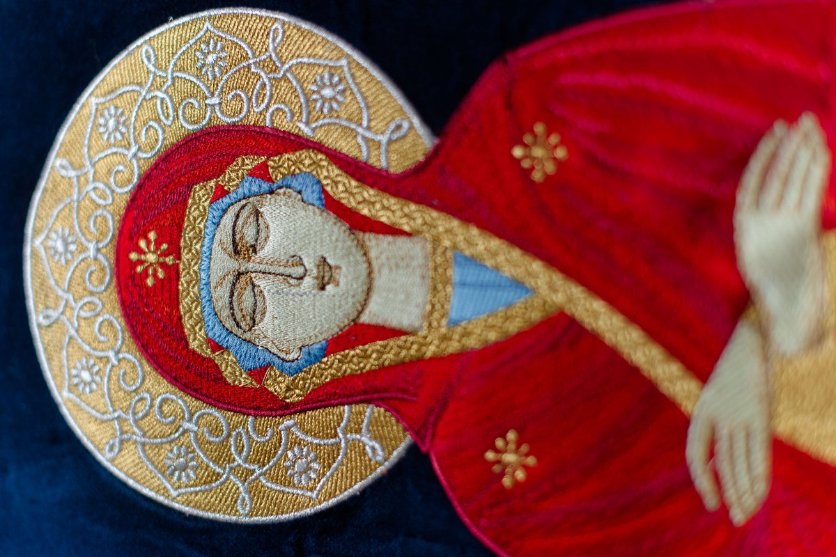 Fully-embroidered Orthodox epitaphios (shroud) of the Most Holy Theotokos — photo 8