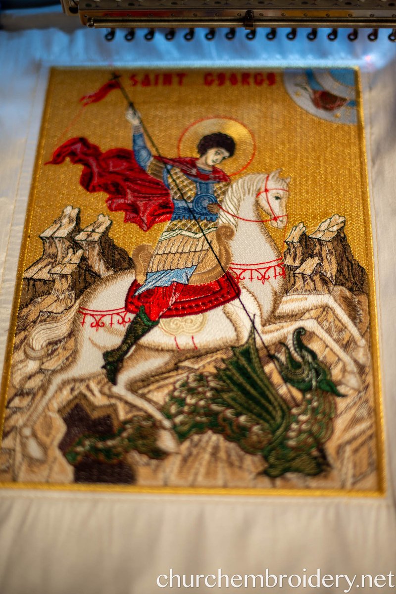 Fully Embroidered Orthodox  Icon Of st George. Just the Icon — photo 2