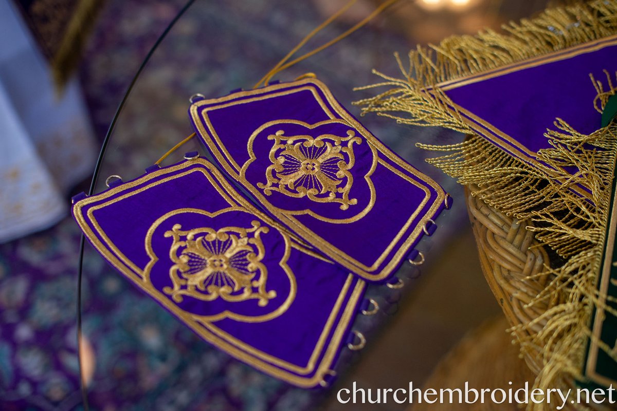 Fully Embroidered Orthodox Priest Vestment Set in Purple Gold — photo 11