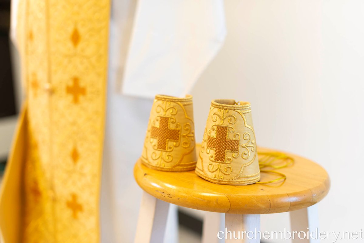 Fully-Embroidered Orthodox Priest Vestments Set — Gold-Brown Silk | Complete L — photo 8