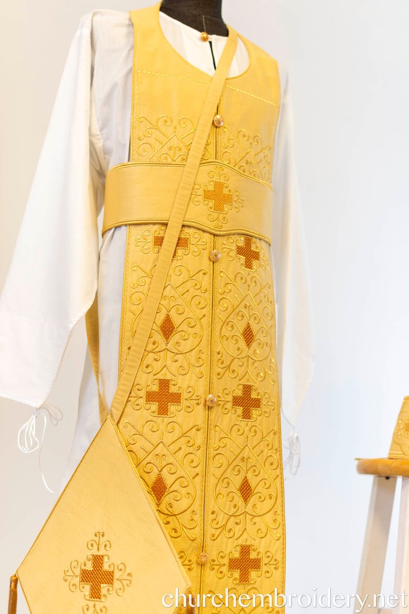 Fully-Embroidered Orthodox Priest Vestments Set — Gold-Brown Silk | Complete L — photo 9